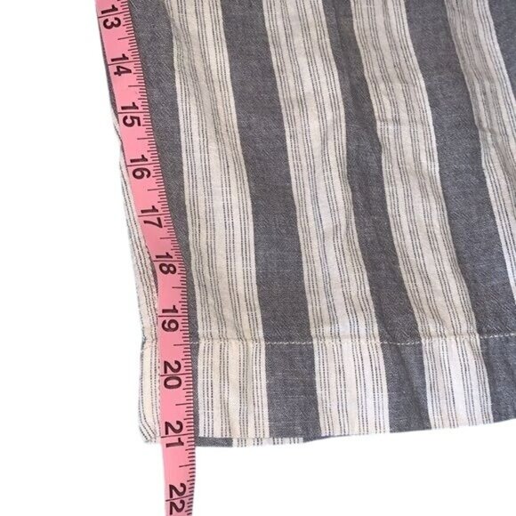 Beachlunchlounge Womens Striped Linen-Blend Wide-Leg Pants With Drawstring Waist - Picture 10 of 11